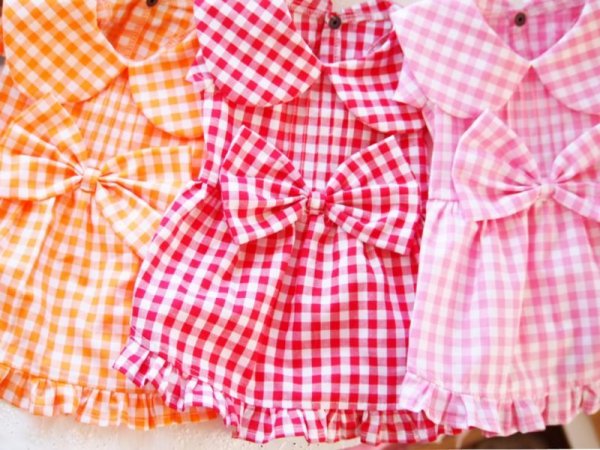 画像2: 背中タック入りチェックワンピース (2)