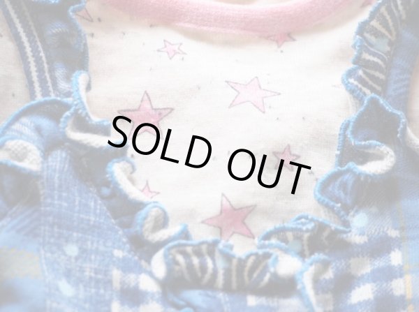 画像4: 星柄&グランジデニム柄インディゴ ワンピース/オールインワン (4)