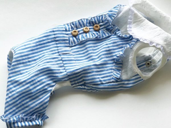 画像2: ブルーストライプ オールインワン (2)