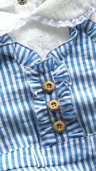 画像4: ブルーストライプ オールインワン (4)