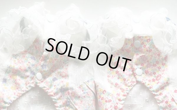 画像7: コットンボイルホワイト＆お花ワンピース/オールインワン (7)