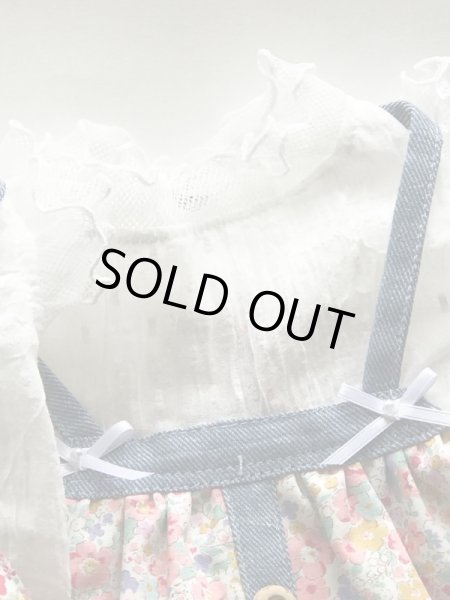 画像4: コットンボイルホワイト＆お花ワンピース/オールインワン (4)