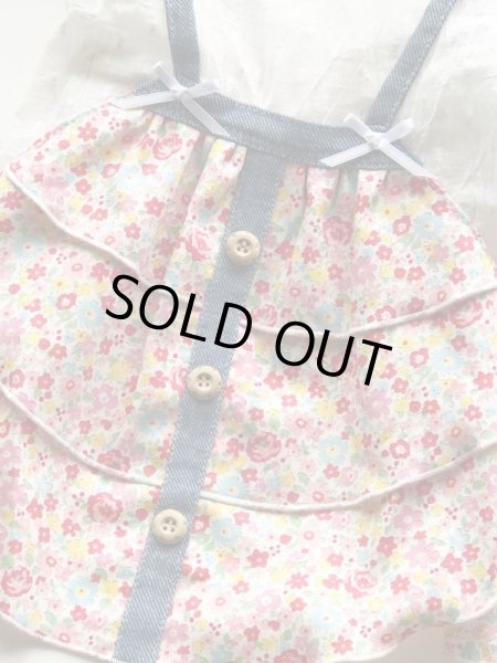 画像3: コットンボイルホワイト＆お花ワンピース/オールインワン (3)