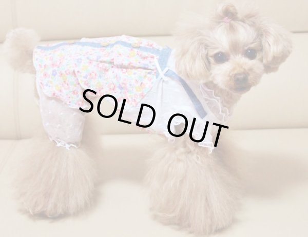 画像11: コットンボイルホワイト＆お花ワンピース/オールインワン (11)