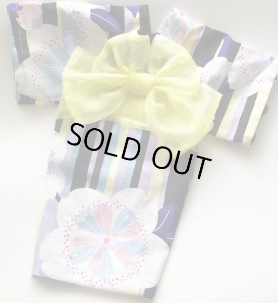 画像4: 浴衣2019 ボーダー＆大きなお花 (4)