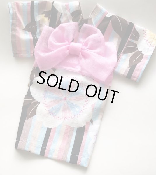 画像5: 浴衣2019 ボーダー＆大きなお花 (5)