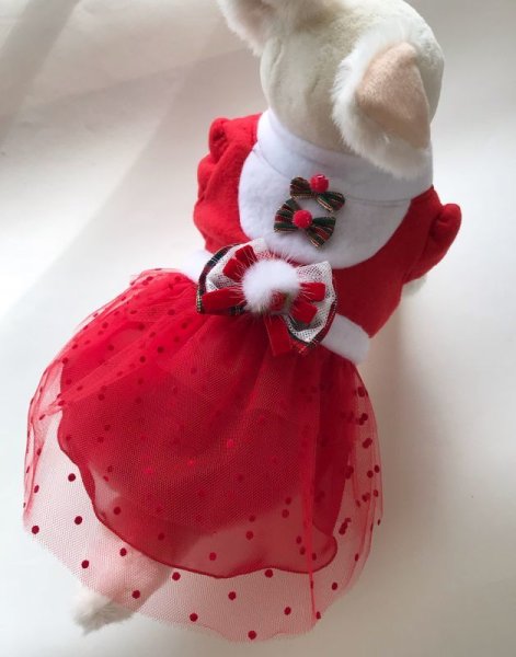 画像4: クリスマス フリース＆チュールレースワンピース、スエットタイプ (4)