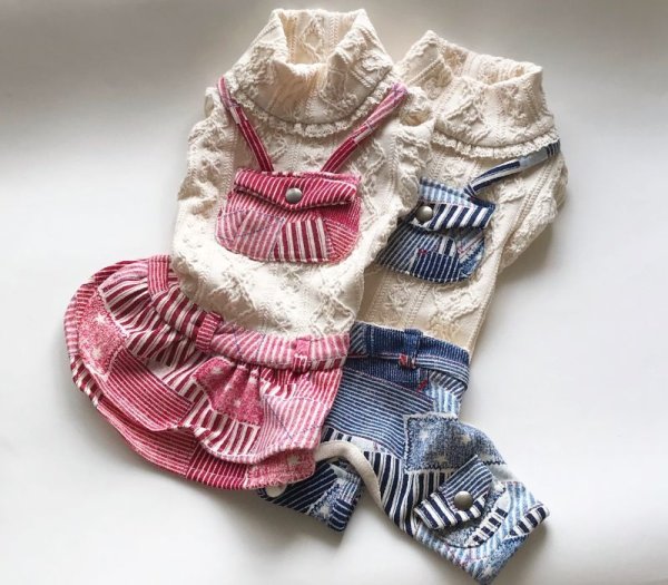 画像8: アランニット＆裏毛デニム　オールインワン、ワンピース (8)