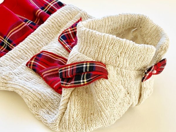 画像4: チェック&ニットワンピース (4)