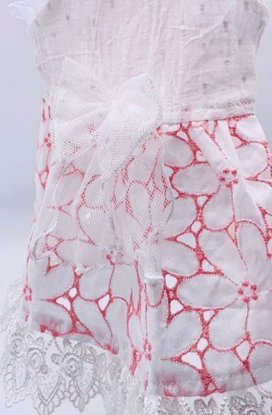 画像6: お花レース&コットンボイルワンピース (6)