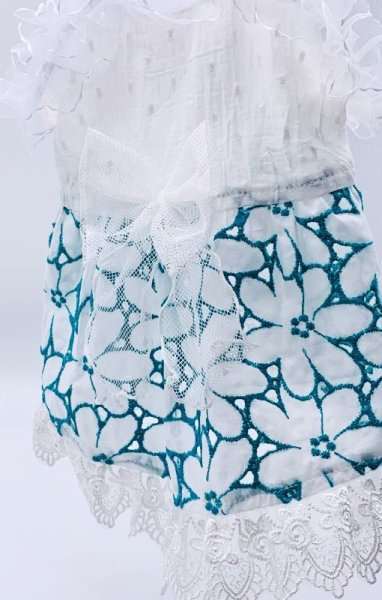 画像7: お花レース&コットンボイルワンピース (7)