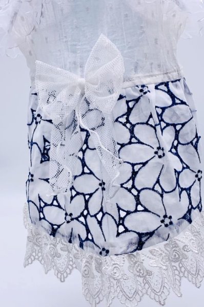 画像8: お花レース&コットンボイルワンピース (8)