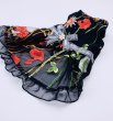 画像1: シック  黒シフォン&ゴージャス刺繍ワンピース (1)