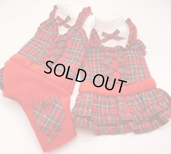 画像2: クリスマスワンピ／オールインワン　タータンチェック (2)