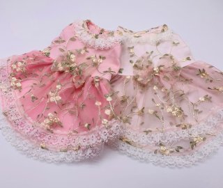 薔薇刺繍&チュールレースワンピース - D.W. Bambino 薔薇刺繍&チュールレースワンピース - D.W. Bambino