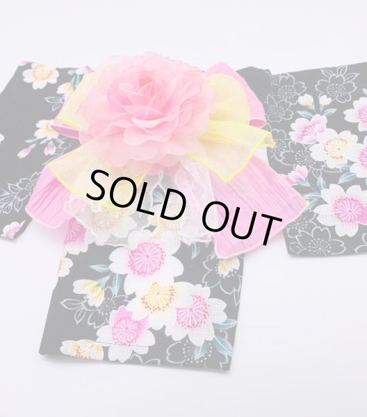 画像2: 浴衣2020 お花（黒） (2)