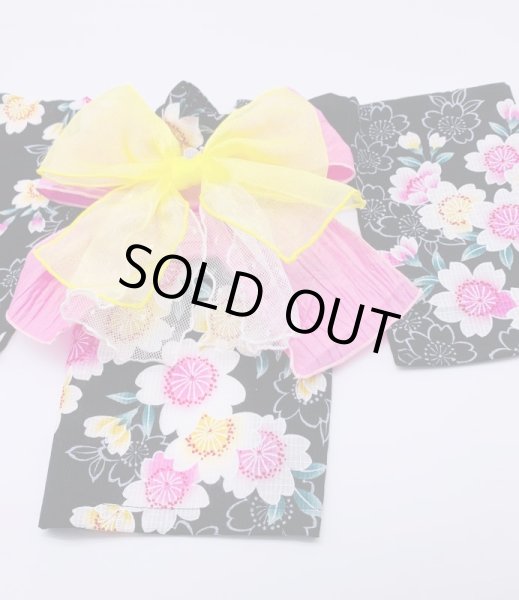 画像3: 浴衣2020 お花（黒） (3)