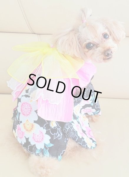 画像4: 浴衣2020 お花（黒） (4)