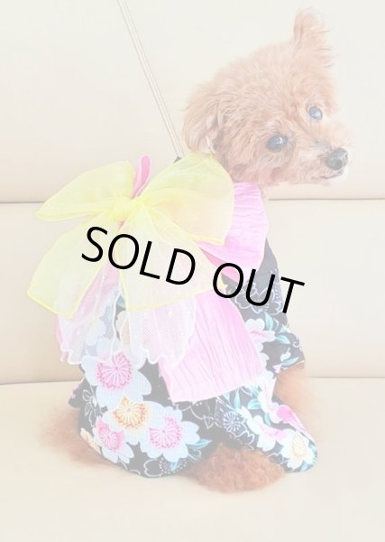 画像5: 浴衣2020 お花（黒） (5)