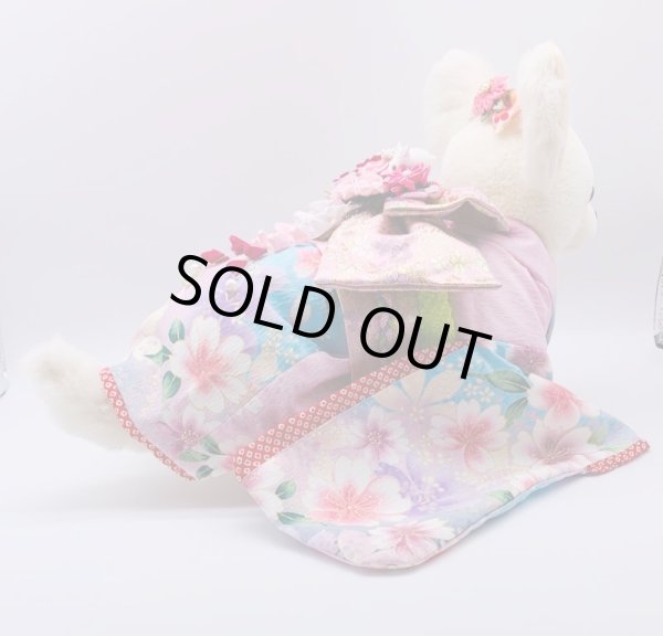 画像8: 京・金彩友禅 霞に桜花（桃）　振袖スタイル (8)