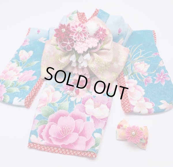 画像3: 京・金彩友禅 牡丹糸菊（浅縹色）振袖スタイル (3)