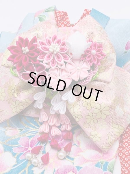 画像4: 京・金彩友禅 牡丹糸菊（浅縹色）振袖スタイル (4)