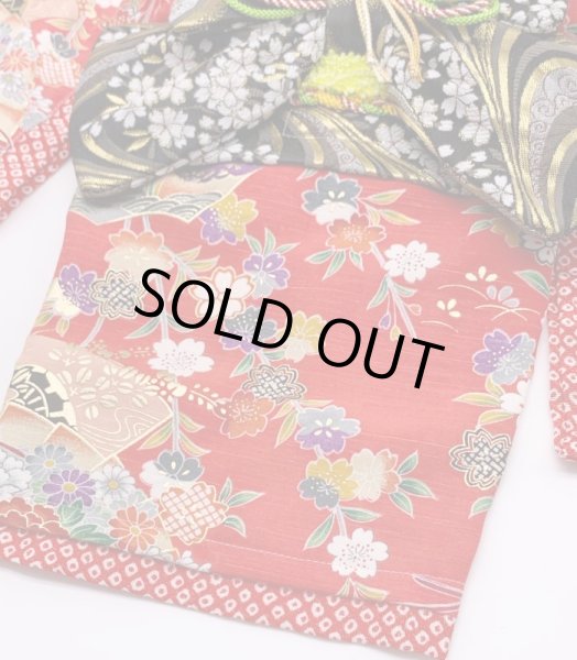 画像3: 京・正絹金彩友禅 花扇に蝶（赤）　振袖スタイル (3)