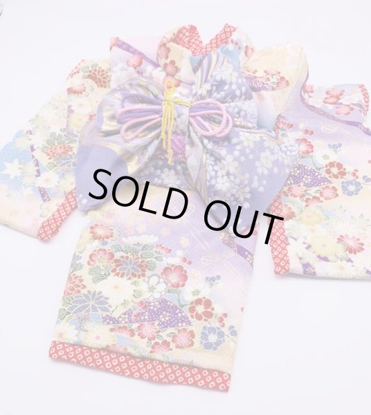 画像2: お得:サンプル晴れ着 SSサイズ  京・金彩友禅 地紙文花づくし(霞)振袖スタイル (2)