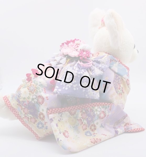 画像9: お得:サンプル晴れ着 SSサイズ  京・金彩友禅 地紙文花づくし(霞)振袖スタイル (9)