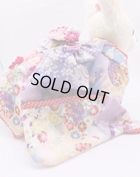 画像8: お得:サンプル晴れ着 SSサイズ  京・金彩友禅 地紙文花づくし(霞)振袖スタイル (8)