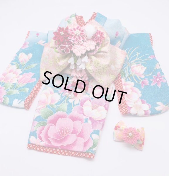 画像2: 京・金彩友禅 牡丹糸菊（浅縹色）振袖スタイル (2)