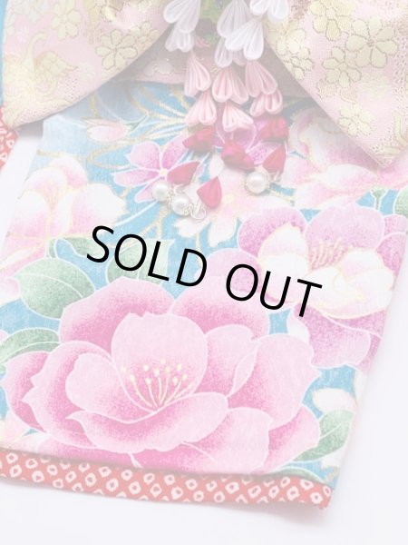 画像5: 京・金彩友禅 牡丹糸菊（浅縹色）振袖スタイル (5)