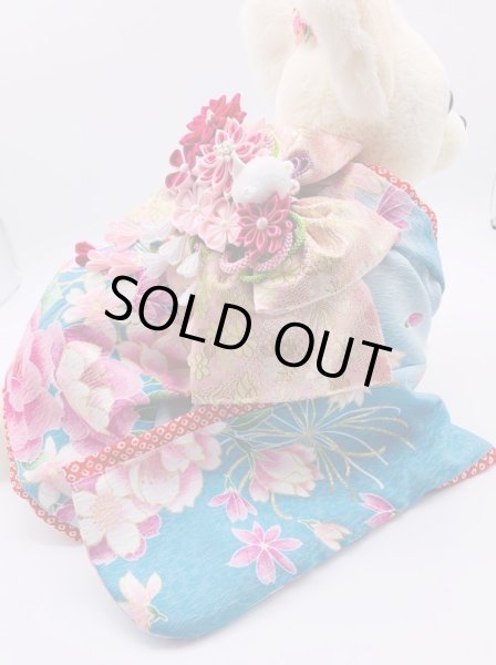 画像9: 京・金彩友禅 牡丹糸菊（浅縹色）振袖スタイル (9)