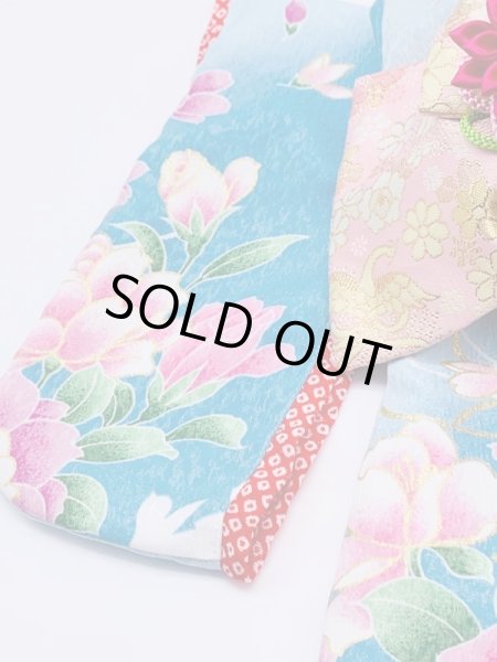 画像6: 京・金彩友禅 牡丹糸菊（浅縹色）振袖スタイル (6)