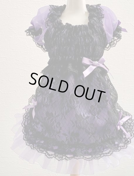 画像2: ハロウィンワンピース 2002　シャーリングワンピース　パープル (2)