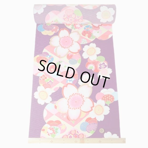 画像10: 犬服/猫服　晴れ着　京友禅 桜に梅（紫）　振袖スタイル (10)