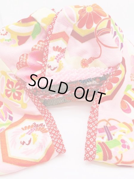 画像5: 犬服/猫服　晴れ着　京友禅 三ツ亀甲に宝尽くし（ピンク）　振袖スタイル (5)