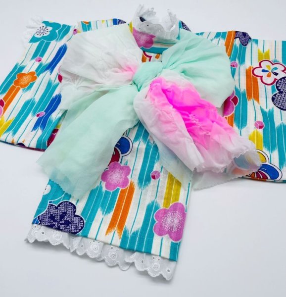 画像4: 浴衣2021 和柄 梅(ブルー) (4)