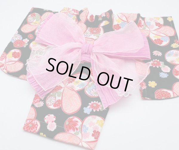 画像2: 浴衣2021 和柄　りぼん（黒） (2)