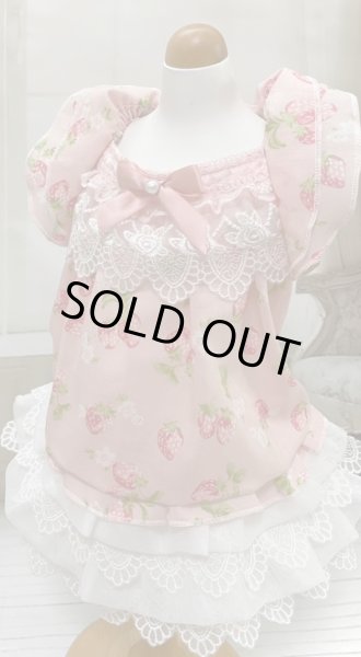 画像5: いちごシャーリングワンピース／いちご＆ホワイトワンピース (5)