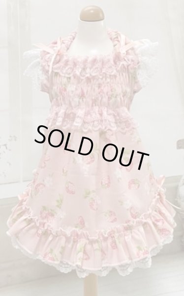 画像3: いちごシャーリングワンピース／いちご＆ホワイトワンピース (3)