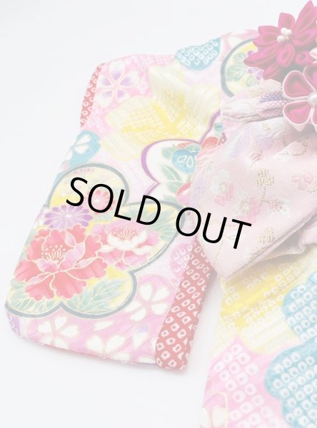 画像7: 犬服/猫服　晴れ着　京・金彩友禅 花入梅文様（桃）　振袖スタイル (7)