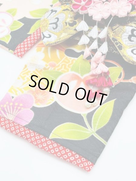 画像4: 犬服/猫服　晴れ着　友禅 宝文様 (黒)　振袖スタイル (4)