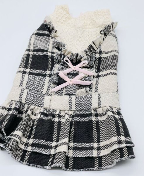 画像3: アランニット＆チェックワンピース/オールインワン (3)