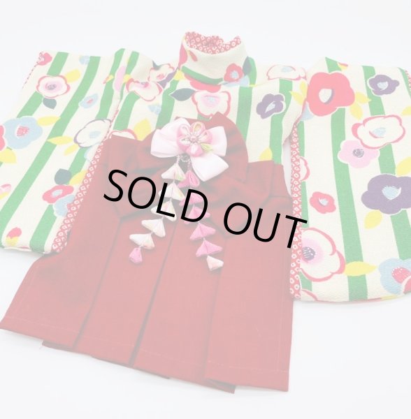 画像3: 犬服/猫服　袴　ちりめん椿　サザンクロス（赤れんが） (3)