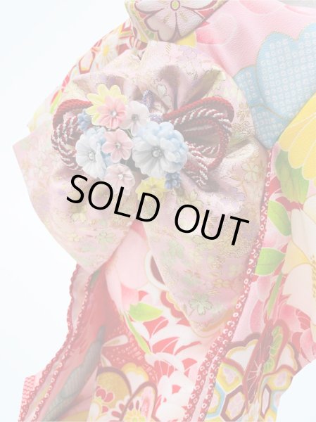 画像5: 犬服/猫服　晴れ着　 梅・キク柄・ピンク  振袖スタイル　お引きづり/通常着丈選択可能 (5)
