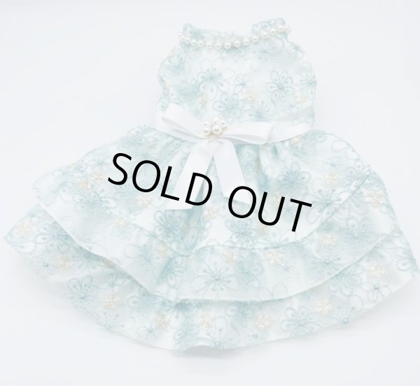 画像2: お花レースアメリワンピース　ブルー (2)