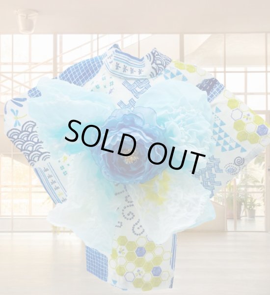 画像2: 浴衣2022　ブルー夏柄 (2)