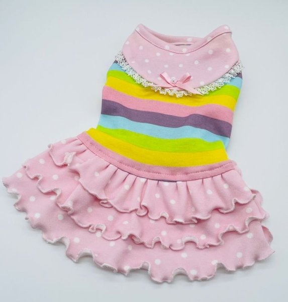 画像3: ボーダーニット&ドットワンピース/オールインワン (3)