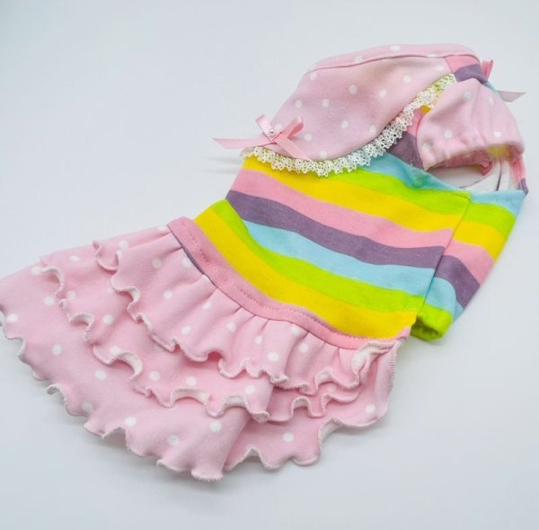 画像4: ボーダーニット&ドットワンピース/オールインワン (4)